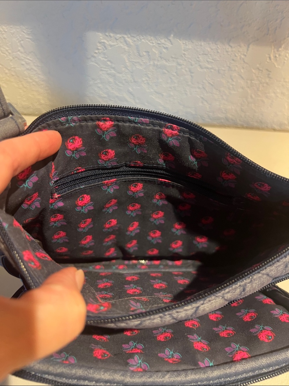 Vera Bradley Little Hipster Quilted Crossbody Shoulder Bag in Navy Denim - Picture 5 of 9